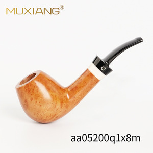 MUXIANG Handmade Briarwood Smoking Pipes Bent Type Vulcanized Rubber Mouthpiece Wooden Tobacco Pipe Accessory - Product Image 3