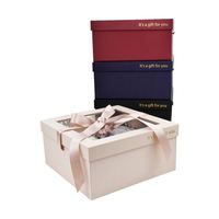 Boîte cadeau de Noël avec couvercle et base en ruban, boîtes rigides avec laminage mat, gaufrage à chaud doré, emballage pliable pour jouet ours
