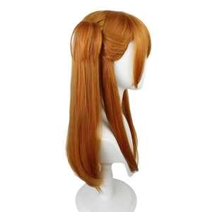 Mengtong วิกผมยาวคอสเพลย์สีส้มตรง Asuka Langley <span class=keywords><strong>Soryu</strong></span> กับกรงเล็บ ponytails ผมอะนิเมะประเภท - Product Image 4