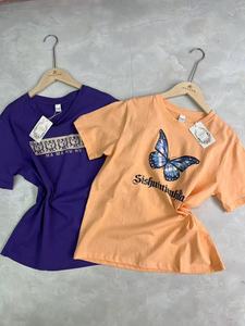 T-shirt corta <span class=keywords><strong>donna</strong></span> stile Y2K moda estiva Slim Fit con <span class=keywords><strong>illustrazione</strong></span> di fiori di ciliegio a maglia - Product Image 6