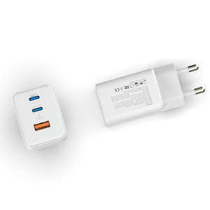 Nouveauté : Chargeur GaN 3 ports USB-C et USB-A, chargeur mural ultra-plat GaN 65W pour ordinateur portable et téléphone portable, charge rapide - Product Image 2