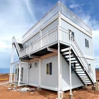 Casa Container con Tetto Piatto 20ft, Prefabbricata Modulare Smontabile, Montaggio Rapido, Edificio Container Portatile per Ufficio in Cantiere e Dormitorio