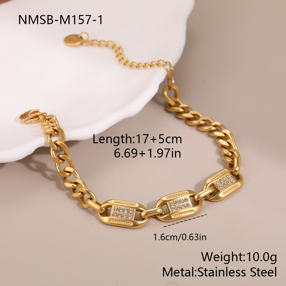 NMSB-M157-1 สร้อยข้อมือทอง