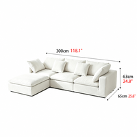 Ensemble de canapés modulaires sectionnels modernes et doux, style crème, en tissu, pour salon, modèle Lounge, grand canapé nuage blanc