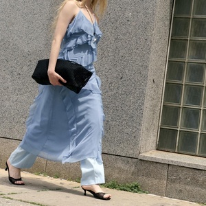 Nuevo Vestido de Verano Ootd de Alta Calidad a Bajo Precio, Vestido Midi Informal con Tirantes Finos y Cuello en V para Mujer - Product Image 4