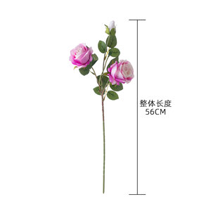 ช่อดอกกุหลาบประดิษฐ์ CallaFloral สีชมพูเข้ม โพลีเอสเตอร์ ก้านเดี่ยว ตกแต่งบ้าน - Product Image 4
