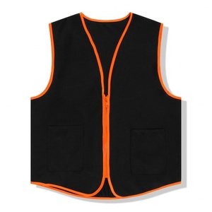 Gilet de sécurité jaune fluorescent avec fermeture éclair et poches, bord réfléchissant pour une haute visibilité, vêtements de travail - Product Image 3