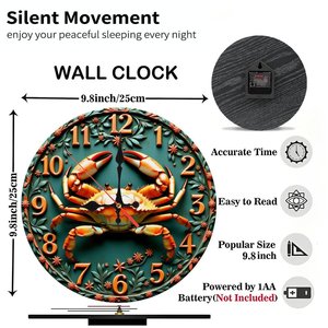Round Wooden Wall <b>Clock</b> 25x25cm Nordic Design Silent Non Ticking Home Decor <b>Clock</b> - Product Image 6