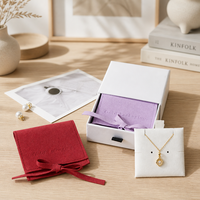 Sac de rangement de luxe ZXF pour bijoux : boucles d'oreilles, bagues, pendentifs, bracelets, colliers – Sac portable en velours avec ruban