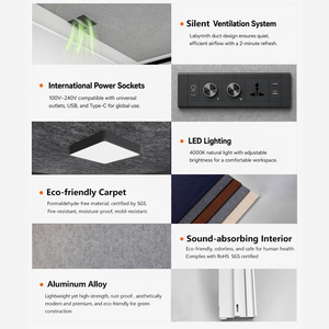 Factory Price High Quality Work <strong>Pod</strong> Office Meeting Study Soundproof <strong>Pod</strong> Modular Office <strong>Pod</strong> with Lighting Furniture - Product Image 4