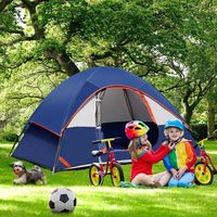 Tente de camping double couche pour 2 personnes, 4 saisons, ouverture rapide, tente dôme coupe-vent pour randonnée en plein air, randonnée en montagne