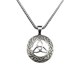 <b>Celtic</b> Knot Pendant <b>Necklace</b> Stainless Steel Geometric Design Unisex Jewelry HX009 - Product Image 5