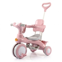 Tricycle pour tout-petits au style tendance avec musique, pour enfants de 2 à 6 ans, tricycle pour enfants à 3 roues avec poignée de poussée