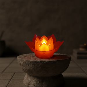 <span class=keywords><strong>Bougie</strong></span> électronique <span class=keywords><strong>LED</strong></span> Lotus en plastique, sans fumée, sûre, fonctionnant sur piles, lampe de nuit, lanterne pour festival, Halloween, Diwali, Noël - Product Image 3