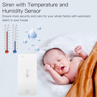 Termómetro Inteligente WiFi Tuya para Interiores, Sensor de Temperatura y Humedad con Control Remoto por Voz a través de Aplicación, Compatible con Alexa y Google Home