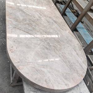 Losas Grandes de Cuarcita Taj Mahal Blancas Modernas de Alta Calidad, Pulimentadas e Impermeables, Marca Goldtop ODM OEM, para Mesas de Villas, Apartamentos y Hoteles - Product Image 3