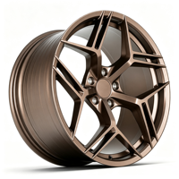Jantes en alliage forgé monobloc 15-26 pouces, 5 branches fendues, bronze, roues personnalisées pour berline, SUV, véhicule électrique