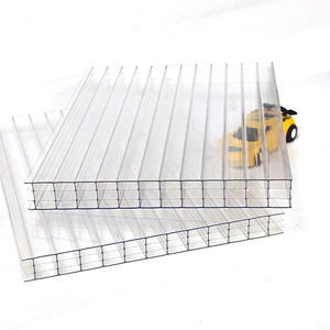 Hojas huecas de policarbonato resistentes a los rayos UV transparentes modernas Hoja de PC de doble capa de fácil instalación Policarbonato de cuatro paredes - Product Image 2