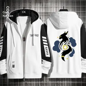 Sweat-shirt à capuche ample imprimé anime Pokémon Eevee, veste d'étudiant pour l'automne, mode printemps, en laine peignée, ODM - Product Image 5