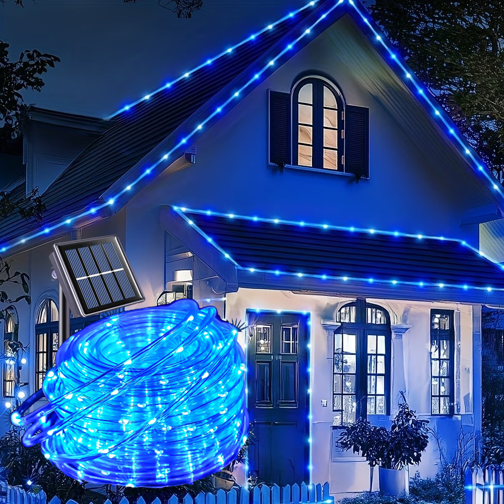 LED Solar Fairy String Lights IP65 Waterproof 5m Outdoor Christmas Decor Neon Flex Rope Light · image 4