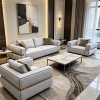 Ensemble de canapé d'angle en tissu moderne de luxe en forme de L avec design modulaire et pieds en bois pour salon