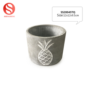 Jardín casa decorativa planta patrón redondo pequeño cemento flor maceta jardinera - Product Image 3