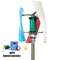 Éolienne 1000w 2000W Moulin à vent à axe vertical Maglev Générateur de tension d'usine 24V avec contrôleur de charge hybride pour un usage domestique