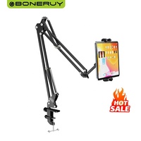 Support de téléphone portable universel en métal Boneruy L20, support pince flexible à bras long pour tablette, idéal pour bureau et lit