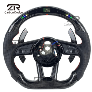 อุปกรณ์เสริมสำหรับรถยนต์พวงมาลัย LED RPM คาร์บอนไฟเบอร์สำหรับรถ <span class=keywords><strong>Audi</strong></span> A3 A4L A4 B9 A5 A6 RS4 RS5 RS6 RS7 2017 - <span class=keywords><strong>2023</strong></span> - Product Image 1