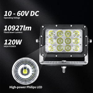 Nueva Lámpara de Trabajo LED Cuadrada de 120w para Minería, Uso Industrial, Excavadoras, Camiones y Tractores, Resistente al Agua, 24v CC/12v CC - Product Image 5