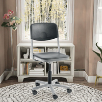 Chaise de bureau exécutive moderne réglable avec hauteur en bois de hêtre et roulettes en caoutchouc pour environnement de travail