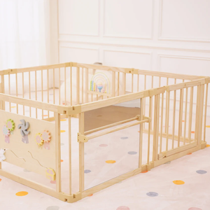 Parc de jeu 2-en-1 avec miroir et tableau blanc <span class=keywords><strong>pour</strong></span> bébés et tout-petits, parc de jeu Montessori en bois, clôture <span class=keywords><strong>pour</strong></span> bébé, panneaux multiples <span class=keywords><strong>pour</strong></span> enfants en intérieur - Product Image 3