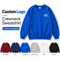 Sweat-shirt en coton lourd 300G avec logo brodé personnalisé, coupe ample, épaules tombantes, col rond, vêtements de travail pour hommes
