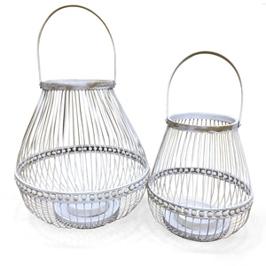 Ensemble de lanternes suspendues en bambou et rotin de style scandinave moderne japonais asiatique Vietrustic, porte-bougie, fait à la main, écologique, pour l'intérieur - Product Image 2