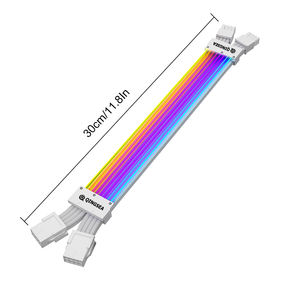 <span class=keywords><strong>RGB</strong></span> PSU Full White ARGB Cable Kit 2*8(6 + 2) Pin <span class=keywords><strong>Strimer</strong></span> Extension pour GPU Power Supply 5V 3Pin Synchronized for Computer - Product Image 2