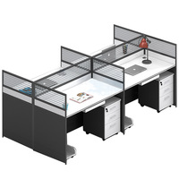 Partición óptima del espacio de trabajo Silla de escritorio moderna para 4 personas Combinación Diseño simple Escritorio de computadora de oficina