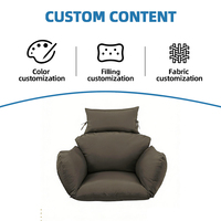 Coussin de remplacement pour fauteuil suspendu SUREWALHOME, coussin de balançoire pour patio avec appui-tête, coussin de balançoire de plafond pour balcon, imperméable