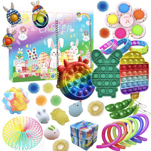 A1276 Surprise Kids Gift 24 Days Easter Countdown Calendar Toys Set Cartoon Animal Egg Lucky Blind Box Fidget Advent Calendar