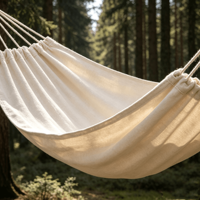 Hamac double en coton blanc pour 1 à 2 personnes, unisexe, pour le camping et les pique-niques en plein air, design minimaliste décontracté
