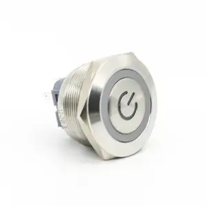 Bouton métallique étanche et anti-poussière industriel personnalisable 25mm anneau power pin en acier inoxydable