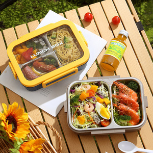 Boîte à lunch en acier inoxydable 304 rectangulaire avec compartiments pour le bureau et les étudiants, légère, portable et isotherme - Product Image 2