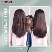 Sèche-cheveux professionnel NOVA 1200W USB et moteur électrique AC, brosse à air chaud ionique en céramique PTC, lissage, bouclage, utilisation en camping-car, hôtel