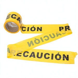 Ruban de signalisation rouge et blanc visible, bande d'identification d'urgence, bande de signalisation d'imperfections, ruban de barrière épais imperméable en polyéthylène, rouleau d'avertissement - Product Image 2