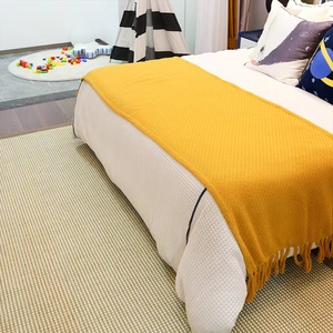 Alfombra de mezcla de lino y lana de estilo europeo, patrón de bucle Floral para playa al aire libre, niños, baño, viaje, oración, Picnic - Product Image 4