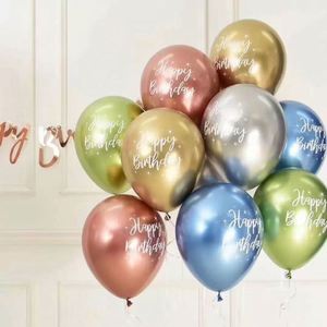 Globos de Látex Metálicos Cromados de 12 Pulgadas con la Frase 'Feliz Cumpleaños' para Decoración de Fiestas Infantiles, Globos de Helio Impresos en Beelatex, Venta al por Mayor - Product Image 4