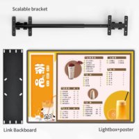 Boîte Lumineuse LED Suspendue Intérieure pour Restaurant, Panneau LED Facile à Installer avec Cadre en Aluminium, Affichage Publicitaire de Menu
