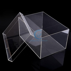 Clear acrylic sneaker drop front shoe box stackable acrylic magnetic display drawer