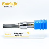 BoMeiJK Mata Bor Router TCT 2 Mata Pisau Lurus Kelas Industri, Pemotong Karbida Tugas Berat untuk Pengerjaan Kayu ODM/OEM Sudut Helix 45