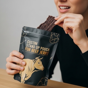 Sacs en Mylar refermables personnalisés sans BPA, imprimés, de qualité alimentaire, thermoscellables, avec encoche de déchirement pour bœuf séché - Product Image 2