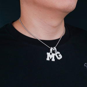 D VVS Moissanite ile 925 gü<span class=keywords><strong>m</strong></span>üş mektup <span class=keywords><strong>M</strong></span> kolye moda Hip Hop takı GRA sertifikası ile buzlu Out Charm kolye & Charms - Product Image 5